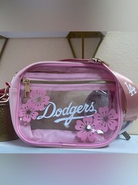 Pink Dodgers clear stadium approved bag